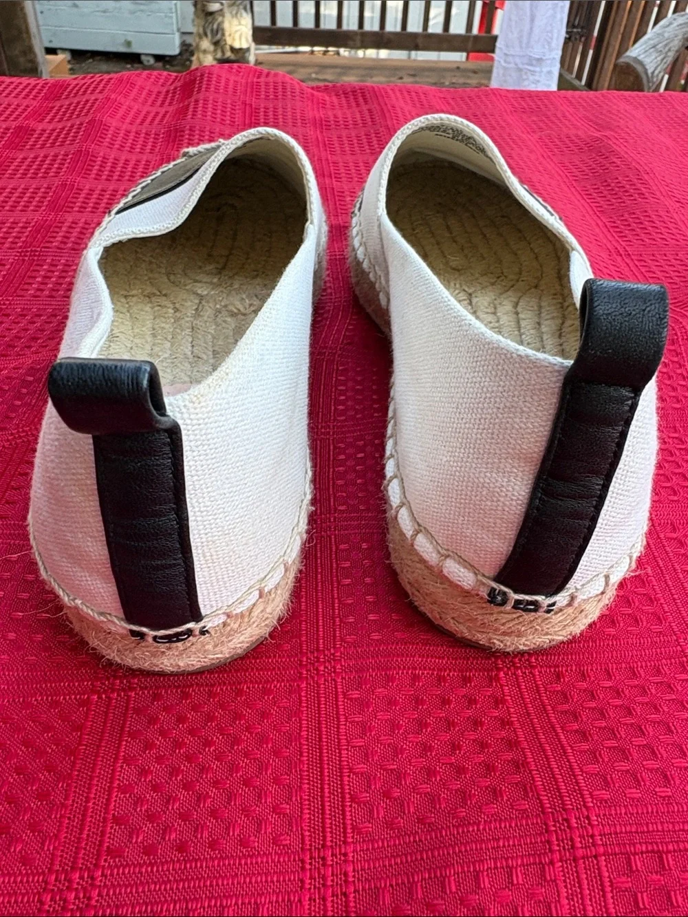 J. Crew Canvas White and Black-Toe Espadrilles